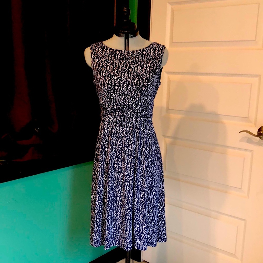 Jessica Howard - Navy & White Boatneck Dress  4P